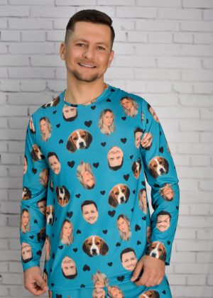 Pijama Masculino Jersey Turquesa