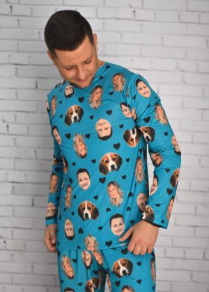 Pijama Masculino Jersey Turquesa