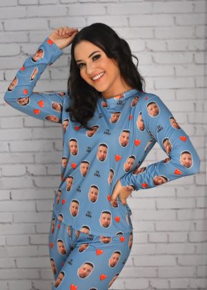 Pijama Feminino Jersey Denim