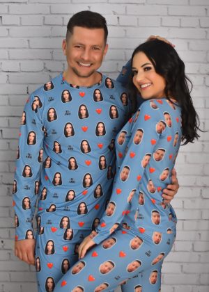 Pijama Casal Jersey Denim