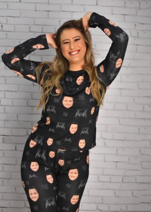 Pijama Feminino Jersey Preto Gamer