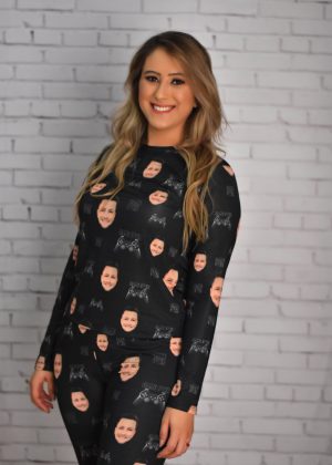 Pijama Feminino Jersey Preto Gamer