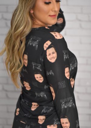 Pijama Feminino Jersey Preto Gamer