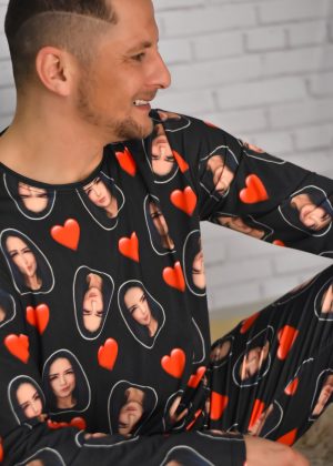 Pijama Masculino Jersey Preto Coração