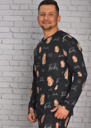 Pijama Masculino Jersey Preto Gamer