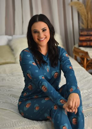 Pijama Feminino Jersey Azul Petróleo