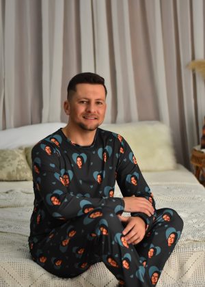 Pijama Masculino Jersey Cinza Escuro