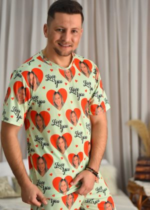 Pijama Masculino Jersey Verde Love