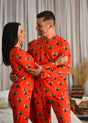 Pijama Casal Jersey Vermelho