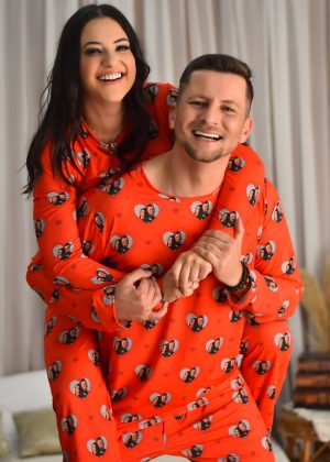 Pijama Casal Jersey Vermelho
