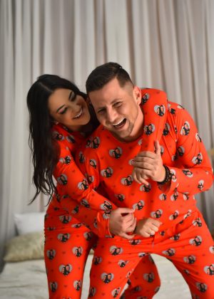 Pijama Casal Jersey Vermelho