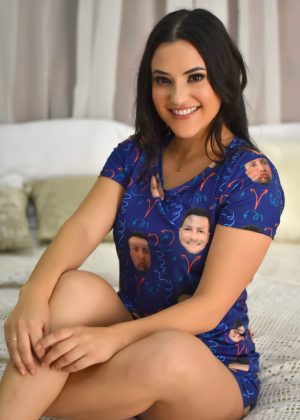 Pijama Feminino Jersey Azul Marinho