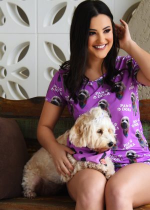 Pijama Curto Personalizado + Lenço Pandora