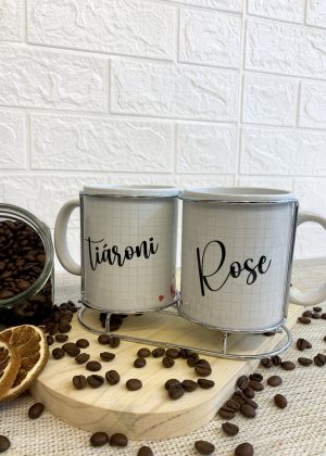 Combo Duo Canecas Com Suporte Amor